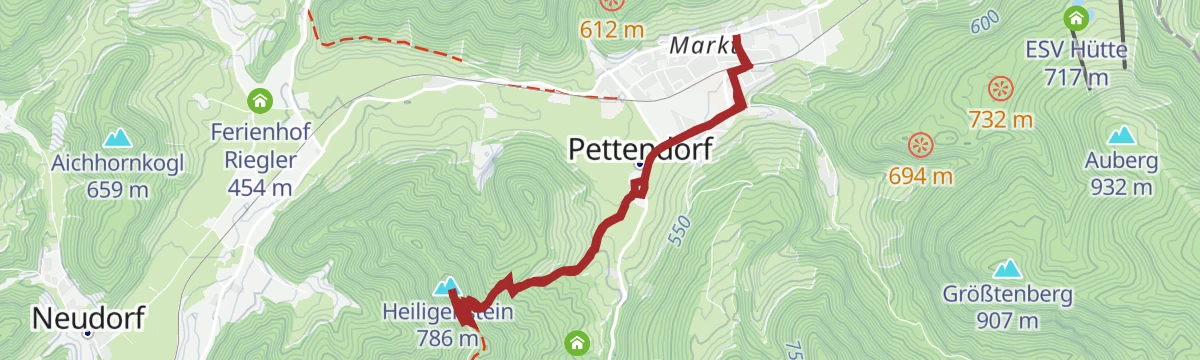 Route map: Heiligenstein über Kreuzweg